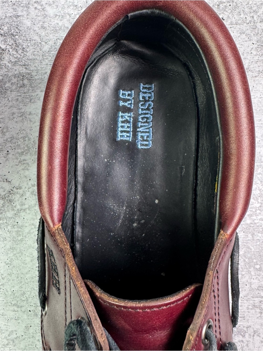 Timberland Custom 3-Eye Lug Handsewn Boat Shoes Burgundy Leather Men's 12 W/L - Picture 7 of 8